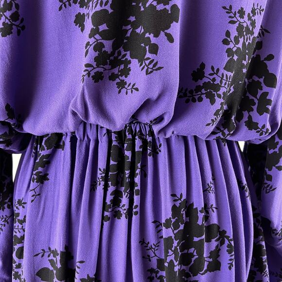 ZARA Purple Floral Mini Dress Size X-Small NWT - Picture 7 of 10